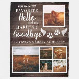 Cobertor De Velo Rustic Paw Imprime Foto Personalizada Do Memorial 