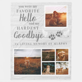 Cobertor De Velo Rustic Paw Imprime Foto Personalizada Do Memorial