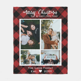 Cobertor De Velo Rustic Red Black Buffalo Merry Foto de Natal