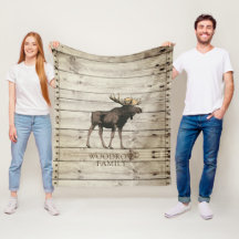 Rústica Madeira Caminhando Moose Nome da Família