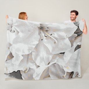 Cobertor De Velo *~* Rústico Grunge Azalea Flores Branco Neutro