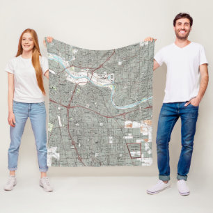Cobertor De Velo Sacramento Califórnia Mapa (1992)