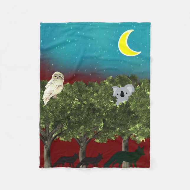 Cobertor De Velo Safari Night Fleece Blanket (Frente)