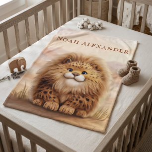 Cobertor De Velo Safari Personalizado Infantil Leve Leopardo Fofo