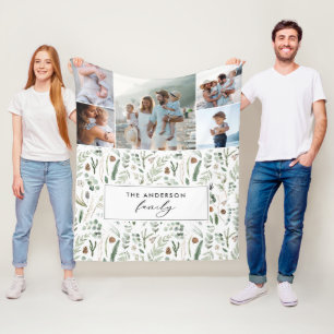 Cobertor De Velo Sage green botanic elegante família moderna 5 foto