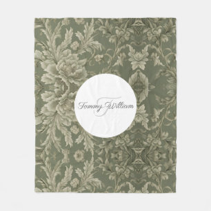 Cobertor De Velo Sage Green Flora Elegante Sherpa Blanket