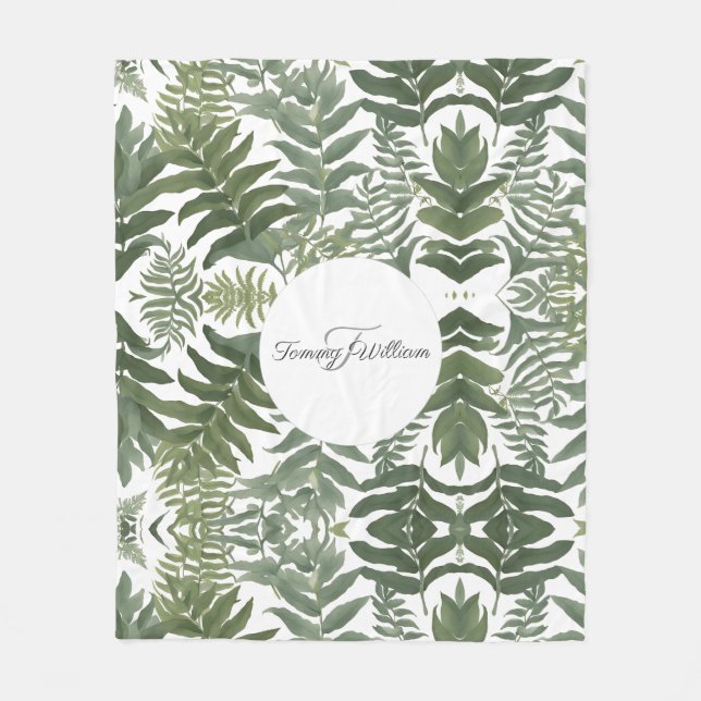 Cobertor De Velo Sage Green Floral Elegante (Frente)
