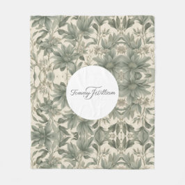 Cobertor De Velo Sage Green Floral Elegante