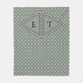 Cobertor De Velo Sage Green Modern Monogram Decor