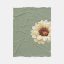 Cobertor De Velo Sage Green Sunflower Throw Blanket Vintage Floral
