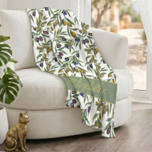 Sage Green Watercolor French Country Olive Pattern