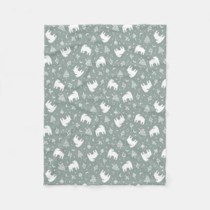 Cobertor De Velo Sage Green Woodland Baby Bears