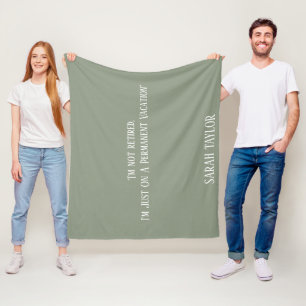 Cobertor De Velo Sage Moderno Verde Dito Aposentadoria Nome Monogra