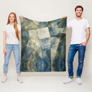 Cobertor De Velo Sage Olive Green Dourado Geométrico Abstrato natur