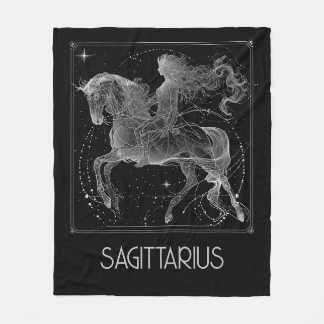 Cobertor De Velo Sagittarius Constelação Zodiac Fleece Blanket (Frente)
