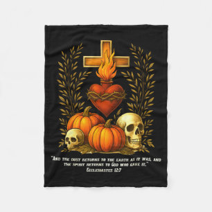 Cobertor De Velo Sagrado Coração Halloween Jesus Caveiras Abóboras
