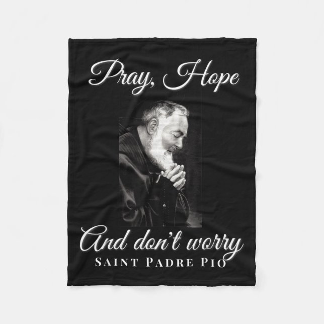 Cobertor De Velo Saint Padre O Pray Hope Dont Worry Catholic Christ (Frente)