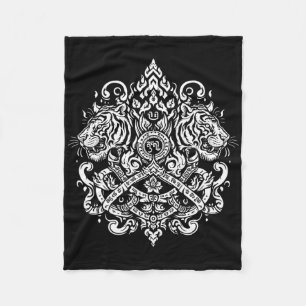 Cobertor De Velo Sak Yant Muay Thai Mma Tattoo Twin Tiger Martial A