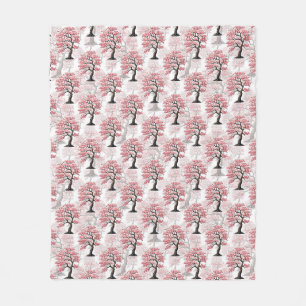 Cobertor De Velo Sakura Pink Chersom Tree Design
