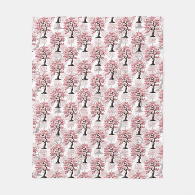 Cobertor De Velo Sakura Pink Chersom Tree Design (Frente)