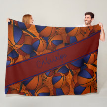 sala de esportes decor maroon blue basketball