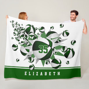 Cobertor De Velo sala de esportes verde decodificação garotas baske