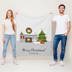 Cobertor De Velo Sala de Natal de Cão Cachado de Cabelo Longo