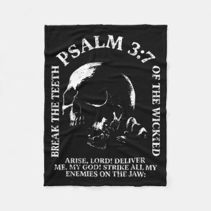 Cobertor De Velo Salmo 3_7 crânio vintage bíblico cristão religioso