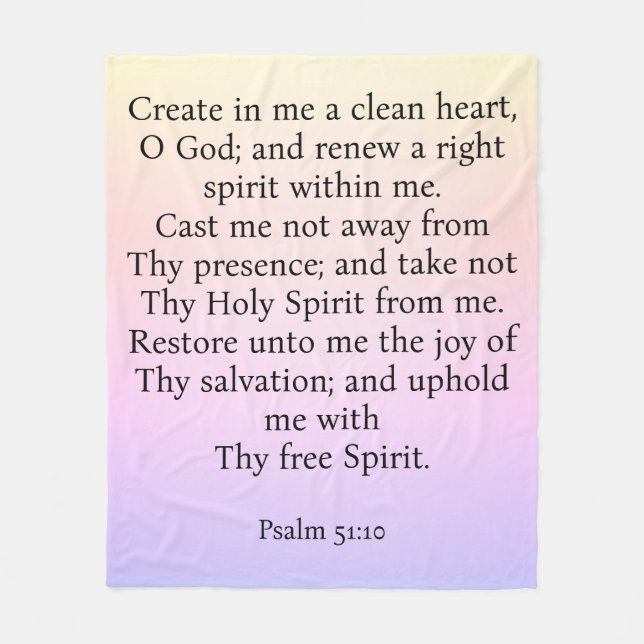 Cobertor De Velo Salmo 51:10-12 (Frente)