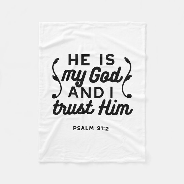 Cobertor De Velo Salmo 91:2 – Confie em Deus Versículo Bíblico Cris (Frente)