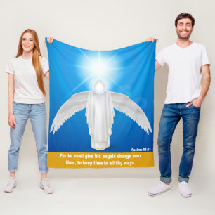 Cobertor De Velo Salmos 91:11 - Faith Fleece Blanket, 50"x60"