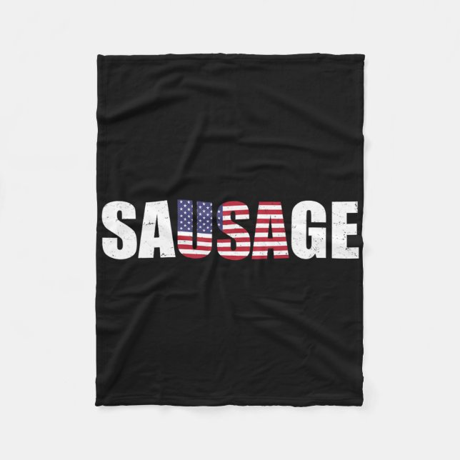 Cobertor De Velo Salsicha Americana Engraçada EUA  (Frente)