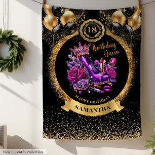 Cobertor De Velo Saltos Altos Personalizados da Rainha de Aniversár