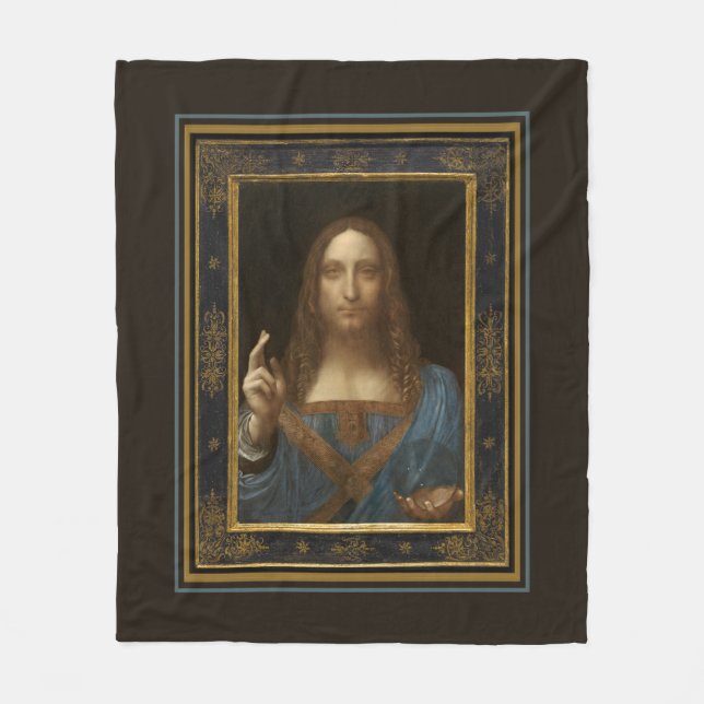 Cobertor De Velo Salvator Mundi c 1500 Leonardo da Vinci Fine Art   (Frente)