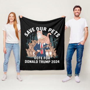 Cobertor De Velo Salve o nosso Pets 2024 Presidente Trump Político