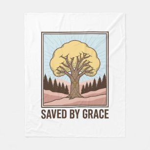 Cobertor De Velo Salvo pela Graça Design de Camisa Vintage de Árvor
