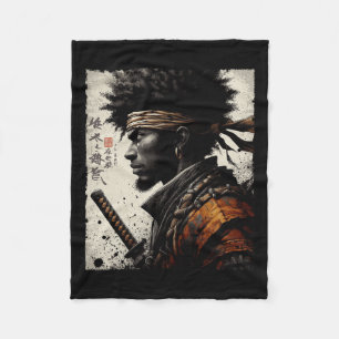 Cobertor De Velo Samurai Afro-Americano Vintage Bushido Africano Gu