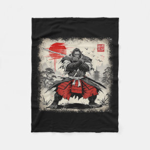 Cobertor De Velo Samurai Bigfoot Japonês Vintage Ukiyo-e Art Warri