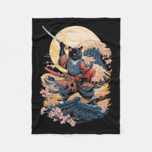 Cobertor De Velo Samurai Cat Ninja
