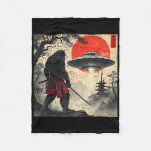 Cobertor De Velo Samurai Pé Grande Ufo Japonês Gráfico Vintage Ukiy