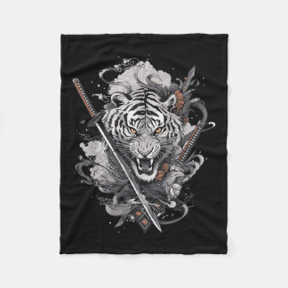 Cobertor De Velo Samurai Ronin Japonês Katana Japão Tiger Ta