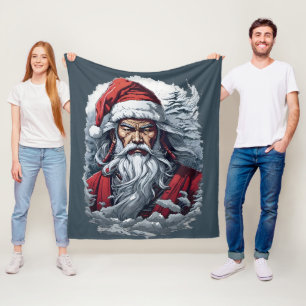Cobertor De Velo Samurai Santa Claus em Greve