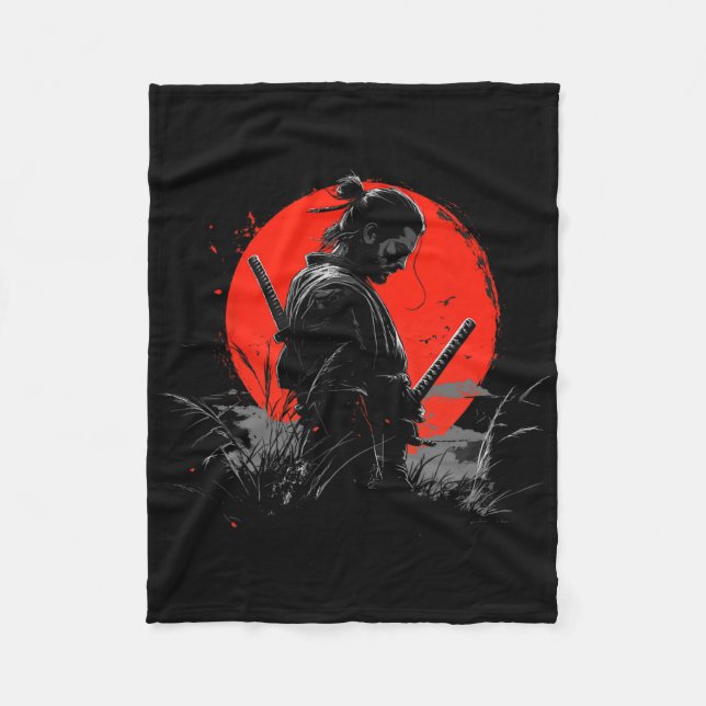 Cobertor De Velo Samurai Spirit Graphic Modern Warrior s (Frente)
