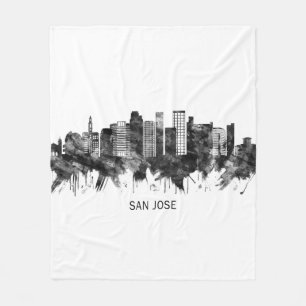 Cobertor De Velo San Jose California Skyline BW
