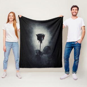 Cobertor De Velo Sangue Macabre de gotejar com Rosa preto gótico