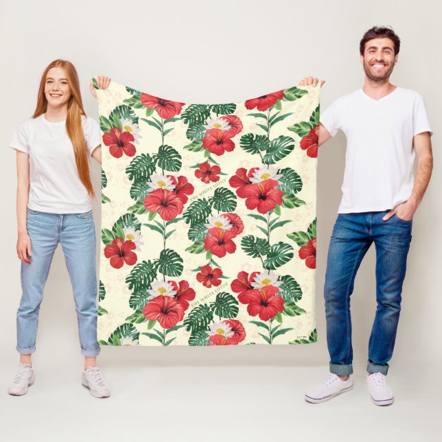 Cobertor De Velo Sangue Tropical do Lotus Branco (In Situ)