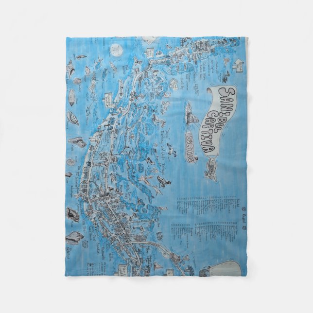 COBERTOR DE VELO SANIBEL CAPTIVA ISLAND FLORIDA BLANKET THROW (Frente)