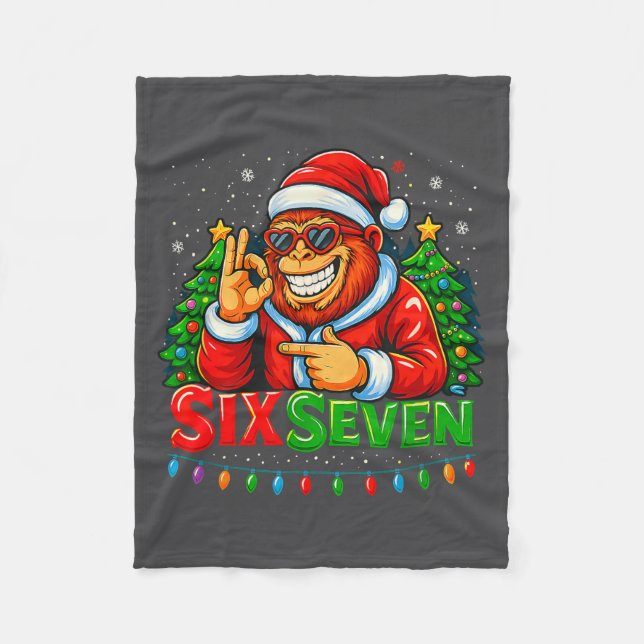Cobertor De Velo Santa Bigfoot Christmas Sasquatch 67 Funny Meme Si (Frente)