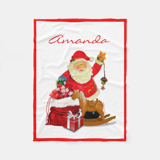 Cobertor De Velo Santa Claus Cozy Fleece de Natal (Frente)