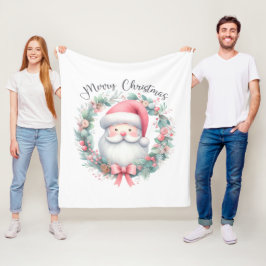 Cobertor De Velo Santa Claus Merry Christmas Fleece Blanket